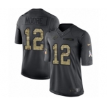 Men's Nike Carolina Panthers #12 DJ Moore Limited Black 2016 Salute to Service NFL Jersey