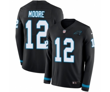 Men's Nike Carolina Panthers #12 DJ Moore Limited Black Therma Long Sleeve NFL Jersey