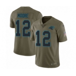 Men's Nike Carolina Panthers #12 DJ Moore Limited Olive 2017 Salute to Service NFL Jersey