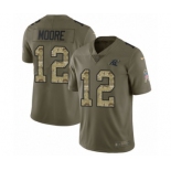 Men's Nike Carolina Panthers #12 DJ Moore Limited Olive Camo 2017 Salute to Service NFL Jersey