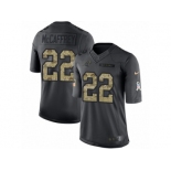 Men's Nike Carolina Panthers #22 Christian McCaffrey Limited Black 2016 Salute to Service NFL Jersey