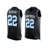 Men's Nike Carolina Panthers #22 Christian McCaffrey Limited  Black Player Name & Number Tank Top NFL Jersey