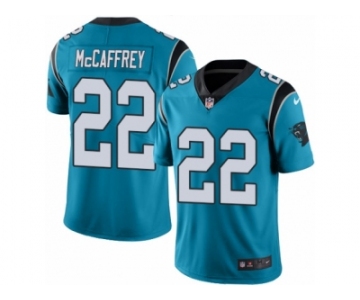 Men's Nike Carolina Panthers #22 Christian McCaffrey Limited Blue Rush NFL Jersey