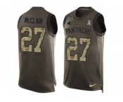 Men's Nike Carolina Panthers #27 Robert McClain Limited Green Salute to Service Tank Top NFL Jersey