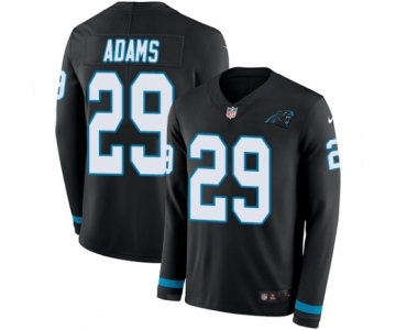 Men's Nike Carolina Panthers #29 Mike Adams Limited Black Therma Long Sleeve NFL Jersey