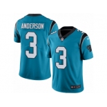 Men's Nike Carolina Panthers #3 Derek Anderson Limited Blue Rush NFL Jersey