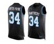 Men's Nike Carolina Panthers #34 Cameron Artis-Payne Limited Black Player Name & Number Tank Top NFL Jersey