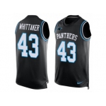 Men's Nike Carolina Panthers #43 Fozzy Whittaker Limited Black Player Name & Number Tank Top NFL Jersey