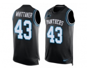 Men's Nike Carolina Panthers #43 Fozzy Whittaker Limited Black Player Name & Number Tank Top NFL Jersey