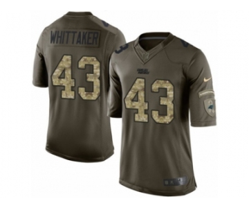 Men's Nike Carolina Panthers #43 Fozzy Whittaker Limited Green Salute to Service NFL Jersey