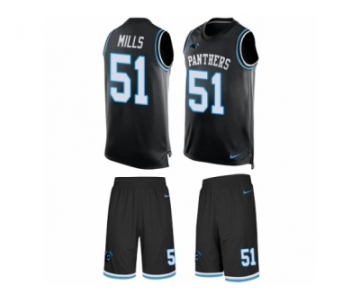 Men's Nike Carolina Panthers #51 Sam Mills Limited Black Tank Top Suit NFL Jersey