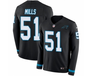 Men's Nike Carolina Panthers #51 Sam Mills Limited Black Therma Long Sleeve NFL Jersey