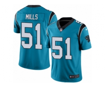 Men's Nike Carolina Panthers #51 Sam Mills Limited Blue Rush NFL Jersey