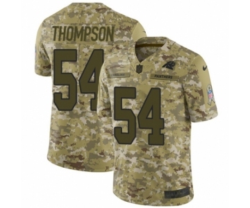 Men's Nike Carolina Panthers #54 Shaq Thompson Limited Camo 2018 Salute to Service NFL Jersey