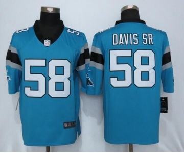 Men's Nike Carolina Panthers #58 Thomas Davis Blue Limited Jerseys