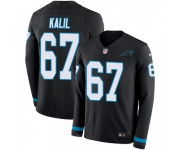 Men's Nike Carolina Panthers #67 Ryan Kalil Limited Black Therma Long Sleeve NFL Jersey