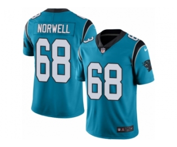 Men's Nike Carolina Panthers #68 Andrew Norwell Limited Blue Rush NFL Jersey