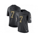 Men's Nike Carolina Panthers #7 Harrison Butker Limited Black 2016 Salute to Service NFL Jersey