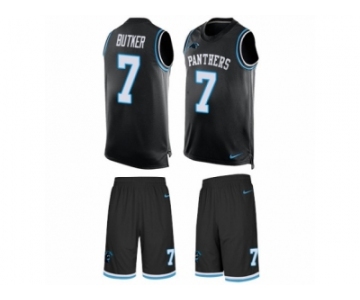 Men's Nike Carolina Panthers #7 Harrison Butker Limited Black Tank Top Suit NFL Jersey