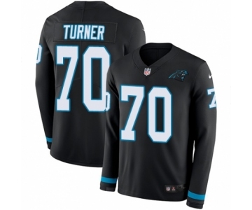 Men's Nike Carolina Panthers #70 Trai Turner Limited Black Therma Long Sleeve NFL Jersey