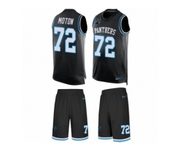 Men's Nike Carolina Panthers #72 Taylor Moton Limited Black Tank Top Suit NFL Jersey