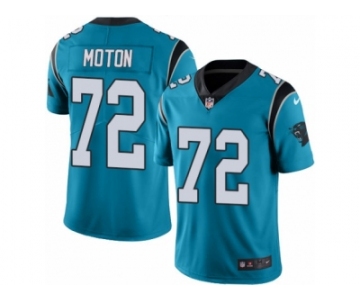 Men's Nike Carolina Panthers #72 Taylor Moton Limited Blue Rush NFL Jersey