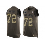 Men's Nike Carolina Panthers #72 Taylor Moton Limited Green Salute to Service Tank Top NFL Jersey