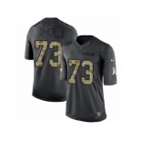 Men's Nike Carolina Panthers #73 Michael Oher Limited Black 2016 Salute to Service NFL Jersey