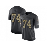 Men's Nike Carolina Panthers #74 Daeshon Hall Limited Black 2016 Salute to Service NFL Jersey