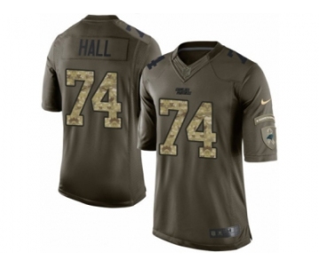 Men's Nike Carolina Panthers #74 Daeshon Hall Limited Green Salute to Service NFL Jersey