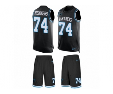 Men's Nike Carolina Panthers #74 Mike Remmers Limited Black Tank Top Suit NFL Jersey