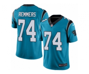 Men's Nike Carolina Panthers #74 Mike Remmers Limited Blue Rush NFL Jersey