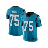 Men's Nike Carolina Panthers #75 Matt Kalil Limited Blue Rush NFL Jersey