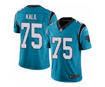 Men's Nike Carolina Panthers #75 Matt Kalil Limited Blue Rush NFL Jersey