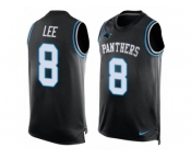 Men's Nike Carolina Panthers #8 Andy Lee Limited Black Player Name & Number Tank Top NFL Jersey