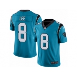 Men's Nike Carolina Panthers #8 Andy Lee Limited Blue Rush NFL Jersey