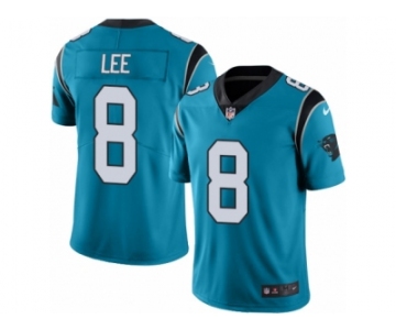 Men's Nike Carolina Panthers #8 Andy Lee Limited Blue Rush NFL Jersey