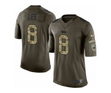 Men's Nike Carolina Panthers #8 Andy Lee Limited Green Salute to Service NFL Jersey