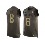 Men's Nike Carolina Panthers #8 Andy Lee Limited Green Salute to Service Tank Top NFL Jersey