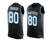 Men's Nike Carolina Panthers #80 Scott Simonson Limited Black Player Name & Number Tank Top NFL Jersey