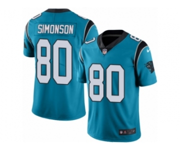 Men's Nike Carolina Panthers #80 Scott Simonson Limited Blue Rush NFL Jersey