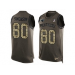 Men's Nike Carolina Panthers #80 Scott Simonson Limited Green Salute to Service Tank Top NFL Jersey