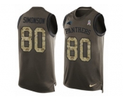 Men's Nike Carolina Panthers #80 Scott Simonson Limited Green Salute to Service Tank Top NFL Jersey