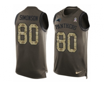 Men's Nike Carolina Panthers #80 Scott Simonson Limited Green Salute to Service Tank Top NFL Jersey