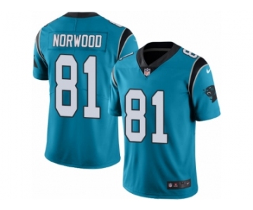 Men's Nike Carolina Panthers #81 Kevin Norwood Limited Blue Rush NFL Jersey