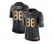 Men's Nike Carolina Panthers #88 Greg Olsen Limited Black Gold Salute to Service NFL Jersey