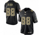 Men's Nike Carolina Panthers #88 Greg Olsen Limited Black Salute to Service NFL Jersey