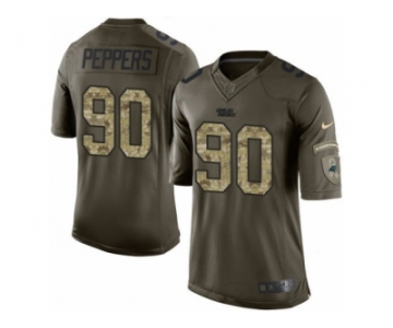 Men's Nike Carolina Panthers #90 Julius Peppers Limited Green Salute to Service NFL Jersey