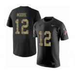 NFL Men's Nike Carolina Panthers #12 DJ Moore Black Camo Salute to Service T-Shirt