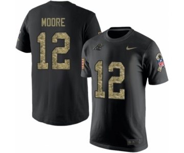 NFL Men's Nike Carolina Panthers #12 DJ Moore Black Camo Salute to Service T-Shirt